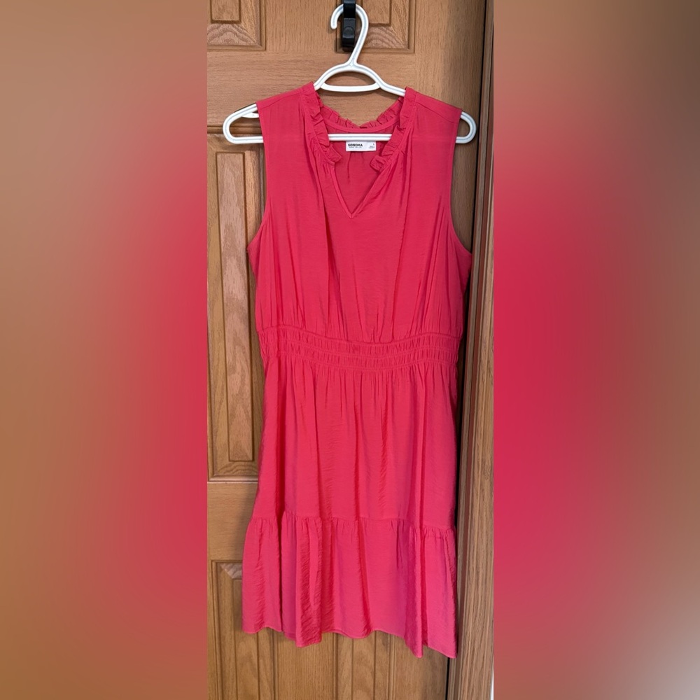 Sonoma Coral Sleeveless Dress